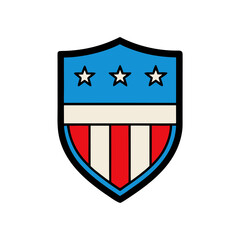 Vintage american themed shield vector illustration classic emblem icon scalable graphic art