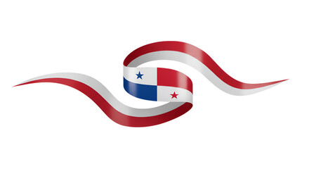 Panama national independence day celebration banner ribbon element design festive png image illustration