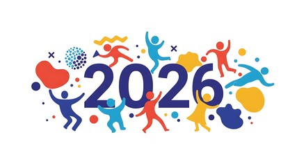 Happy People Celebrating the Year 2026.