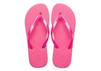 Pair of Pink Flip Flops on Transparent Background