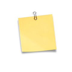 Yellow Sticky Note with Pin on White Background – Office Reminder Concept