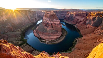 Grand Canyon Horseshoe Bend Sunrise View.