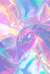Holographic Iridescent Abstract Background with Pastel Pearl Texture