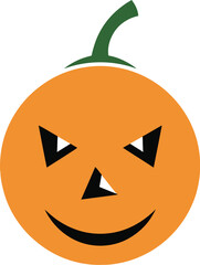 Spooky jack-o'-lantern smiling icon for Halloween designs