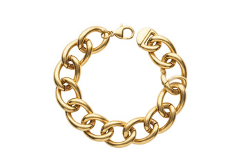 Obraz premium Chunky gold chain bracelet isolated on transparent background, a stylish and bold accessory for any fashionforward individual