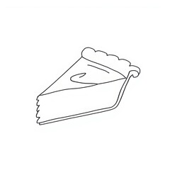 Minimal line drawing of an apple pie slice