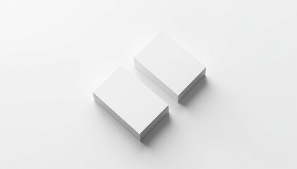 Minimal blank business card mockup on white background – clean stationery template for branding design