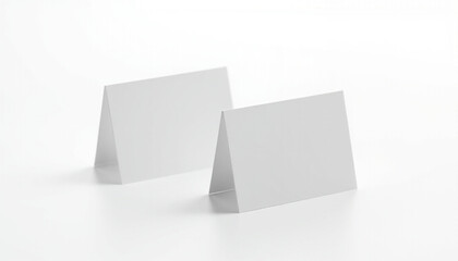 Minimal blank business card mockup on white background &ndash; clean stationery template for branding design