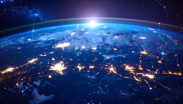 Earth at night, global network