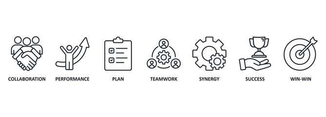 Partnership concept. Chart with keywords and icons. Strategic Partnership vector illustration