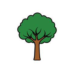 Simple green tree vector illustration for nature designs scalable graphic element