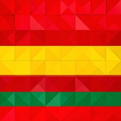 A vibrant representation of the Zimbabwean flag, featuring bold green, yellow, black, red, and white stripes, with a striking bird emblem on a triangle.