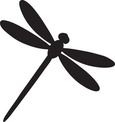 Two dragonflies crossing in mid-air, delicate insect silhouette vector for design use.