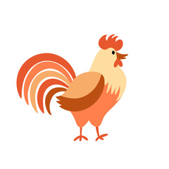 Rooster cartoon clip art isolated