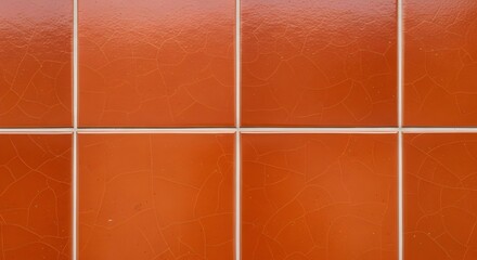 Fototapeta premium terracotta square tiles white grout pattern background