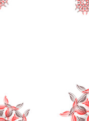 Elegant floral frame border design with butterflies, a vector illustration pattern for a vintage card or banner decoration