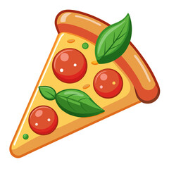 Pizza Vector Illustration on White Background