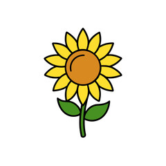 Vibrant sunflower vector illustration scalable icon for nature floral designs and summer themes