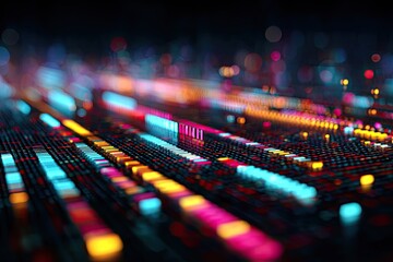 Abstract, colorful, and futuristic digital data stream visualization