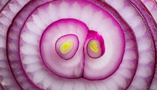 Texture Of Dissected Red Onion Close Up Macro Shot