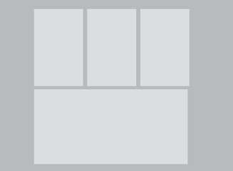 Asymmetrical 8 Photo Collage Vector Illustration. Creative Collage Template with Modern Frames for Album, Portfolio, and Presentation Layouts