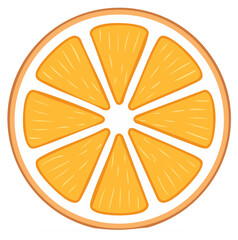 Vibrant Orange Slice Citrus Fruit Segment with Juicy Segments and Peel