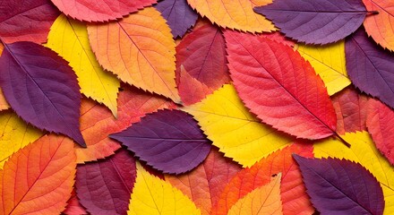 Vibrant Autumn Leaves: A Colorful, Textured, Seasonal, Fall Background.