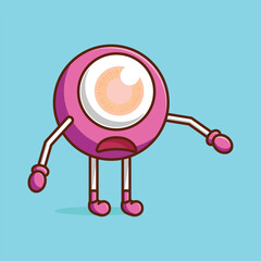 Simple Cataract Eyeball Char cartoon vector illustration Eye Sight Day concept icon isolated