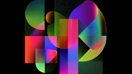 Obraz premium Abstract geometric shapes with vibrant colors