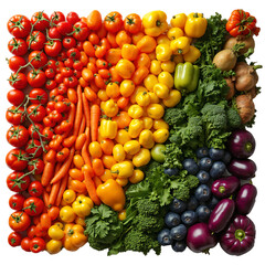 fruit and vegetables on white png transparent background on HD quality 