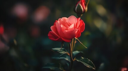 Obraz premium Up Close Image of a Red Rose Flower