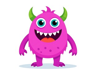 Playful Pink Monster Illustration.