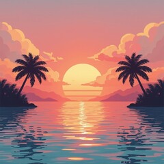 sunset on the beach