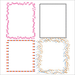 Set of page frames and borders vector shapes