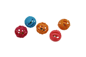 multi colored balls for cats isolated