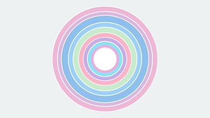 Pastel concentric circles isolated on white background create a calming effect