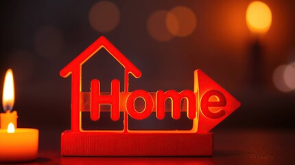 Home Symbol with Candle.