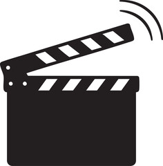 Obraz premium Clapperboard in Action Pose silhouette vector Illustration