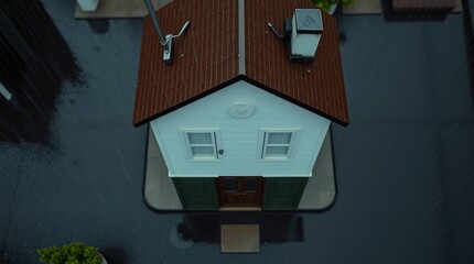 Miniature House Rain Storm.
