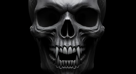 Obraz premium Detailed grayscale rendering of a human skull against a dark background