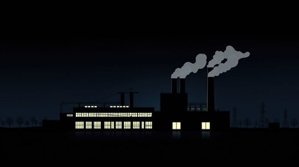 Night Factory Silhouette.