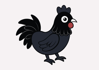 Fototapeta premium Black Rooster line art Vector silhouette