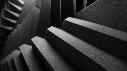 Acoustic foam panel with diagonal ridged pattern