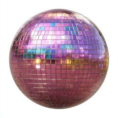 Pink and Purple Disco Ball with Subtle Gold Reflections