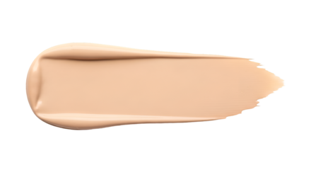 Natural beige concealer smear with smooth edges isolated on white