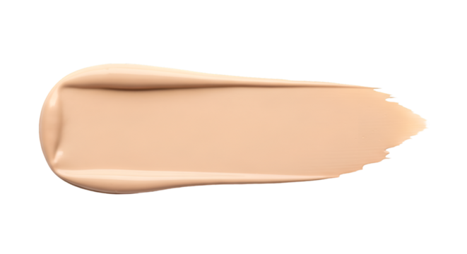 Natural beige concealer smear with smooth edges isolated on white