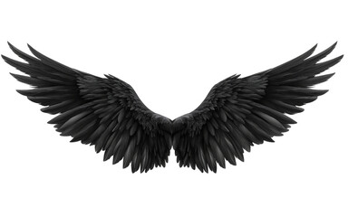 Obraz premium Black Angel Wings isolated on a transparent background