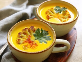 A vibrant vegan curry with decoration