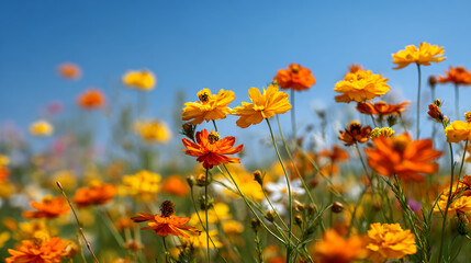 Orange wildflowers in bloom