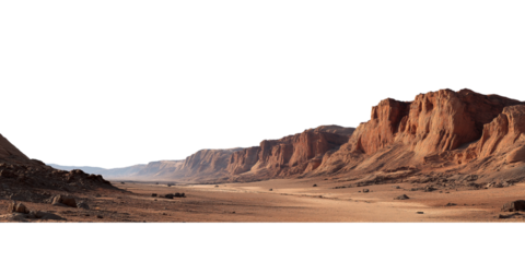 Desert Sandstone Cliffs Landscape isolated on a transparent background
